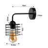 Nástenná lampa LED LOFT edison čierna 1xe27