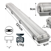 Hermetické svietidlo 120cm + 2x LED trubice vodotesné - studená biela
