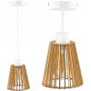 Drevená závesná stropná lampa - biela
