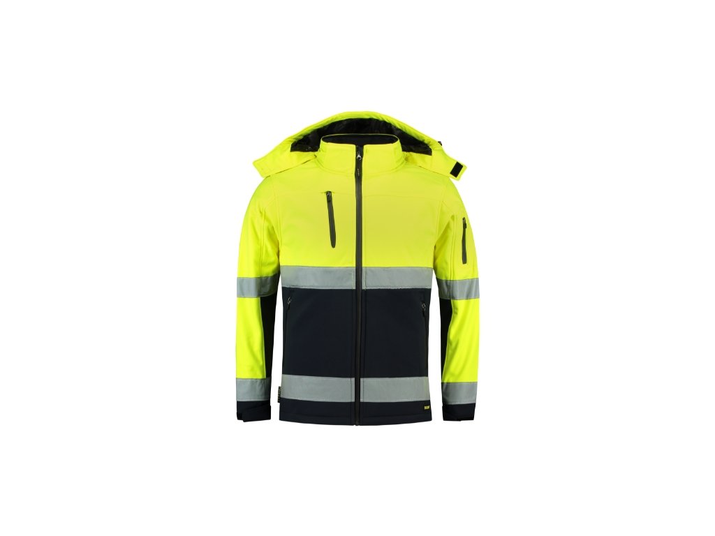 T52 Bi-color EN ISO 20471 Softshell Softshellová bunda unisex (Velikost M, Varianta fluorescenční žlutá)