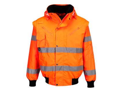 Hi-Vis 3-in-1 Bomber Jacket (Barva Orange, Velikost L)