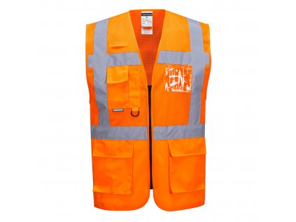 Madrid Hi-Vis Half Mesh Executive Vest (Barva Orange, Velikost L)