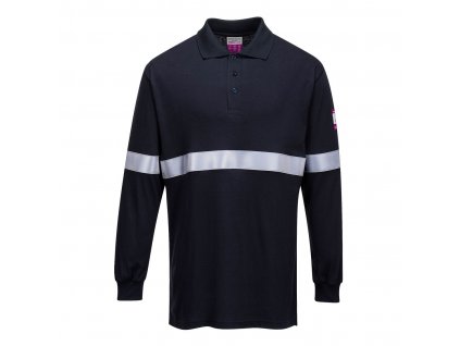 Modaflame Knit FR Long Sleeve Polo Shirt (Barva Navy, Velikost L)