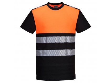 PW3 Hi-Vis Cotton Comfort Class 1 T-Shirt S/S (Barva Black/Orange, Velikost 4XL)