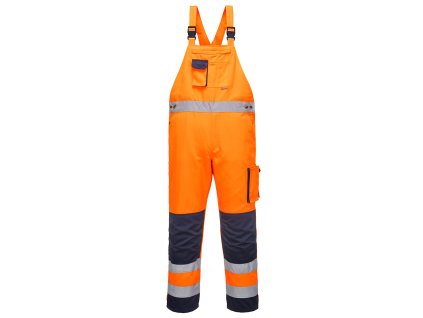 Dijon Hi-Vis Contrast Work Bib and Brace (Barva Orange/Navy, Velikost L)