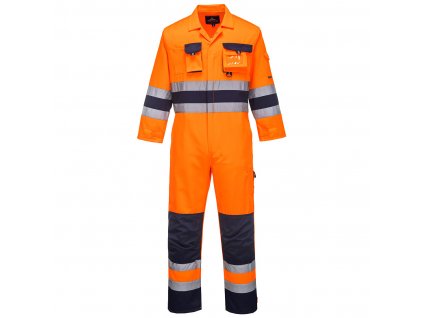 Nantes Hi-Vis Contrast Work Coverall (Barva Orange/Navy, Velikost L)