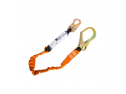 Single 140kg 1.8m Lanyard with Shock Absorber (Barva Black/Orange)