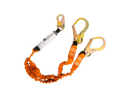 Double 140kg 1.8m Lanyard with Shock Absorber (Barva Black/Orange)