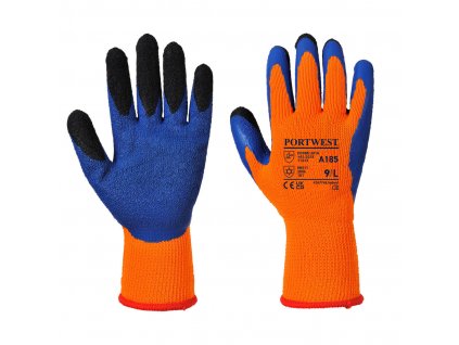 Cold 7 Latex Crinkle Finger Dipped Glove (Barva Orange/Blue, Velikost L)