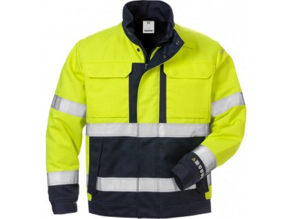 Výstražná zimní bunda s ochranou proti plamenům tř. 3 4588 FLAM (Velikost XS, Barva Hi-Vis Yellow/Navy)