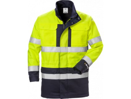 Výstražná zimní parka s ochranou proti plamenům tř. 3 4589 FLAM (Velikost XS, Barva Hi-Vis Yellow/Navy)