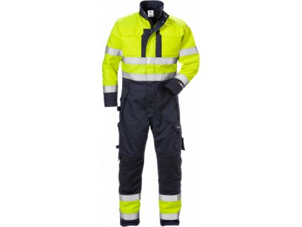 Výstražná zimní kombinéza s ochranou proti plamenům tř. 3 8088 FLAM (Velikost S, Barva Hi-Vis Yellow/Navy)