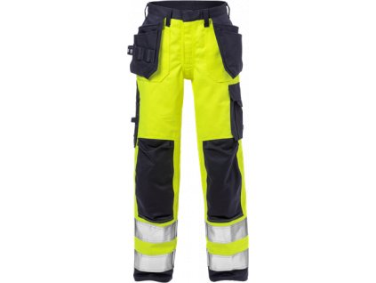 Výstražné dámské pracovní kalhoty flame tř. 2 2589 FLAM (Velikost 34, Barva Hi-Vis Yellow/Navy)