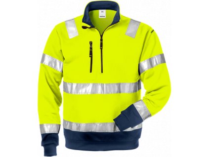 Výstražná mikina s krátkým zipem třída 3 728 BPV (Velikost XS, Barva Hi-Vis Yellow/Navy)