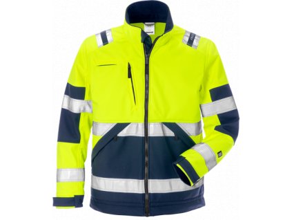 Výstražná softshellová bunda třída 2 4083 WYH (Velikost XS, Barva Hi-Vis Yellow/Navy)