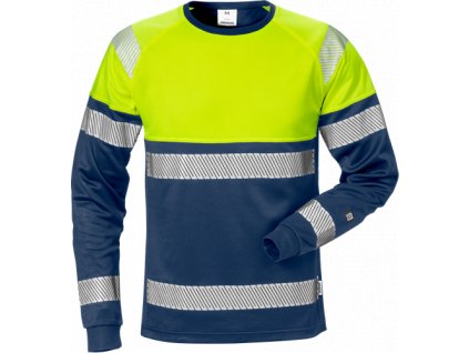 Výstražné tričko s dlouhým rukávem tř. 1 7519 THV (Velikost XS, Barva Hi-Vis Yellow/Navy)