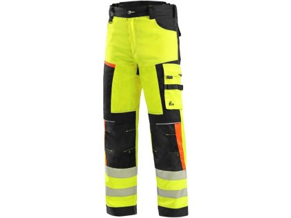 Kalhoty CXS BENSON výstražné, pánské, žluto-černé (Velikost 48)