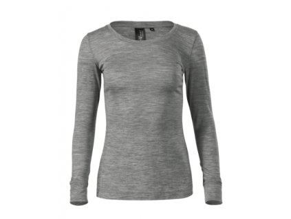 160 Merino Rise LS Triko dámské (Velikost S, Varianta tmavě šedý melír)