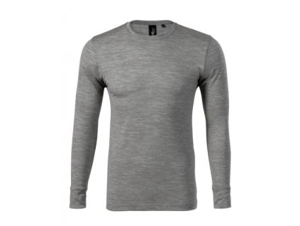159 Merino Rise LS Triko pánské (Velikost XL, Varianta tmavě šedý melír)