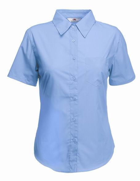 Dámská popelínová košile kr.rukáv F650140 Velikost: L, Barva: 15 - nebesky modrá