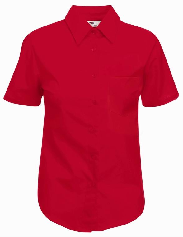 Dámská popelínová košile kr.rukáv F650140 Velikost: XS, Barva: 07 - červená
