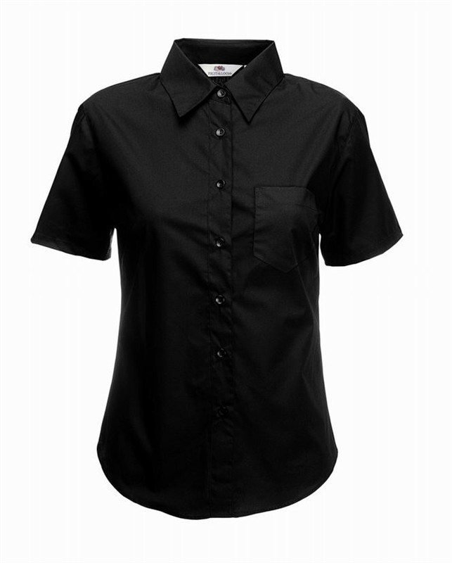 Dámská popelínová košile kr.rukáv F650140 Velikost: S, Barva: 01 - černá