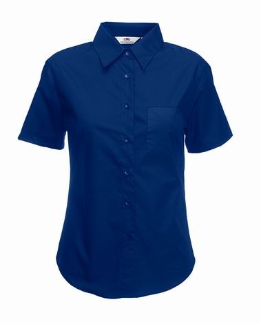 Dámská popelínová košile kr.rukáv F650140 Velikost: XL, Barva: 02 - námořní modrá