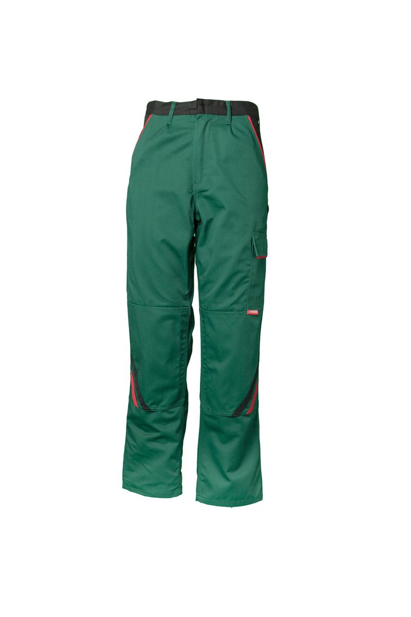 Pracovní kalhoty HIGHLINE pas Velikost: 42, Barva: zelená/černá/červená