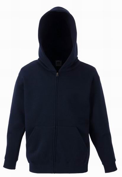 Dětská mikina Premium Hooded s kapucí a zipem F620350 Velikost: 9/11, Barva: 02 - námořní modrá