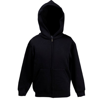 Dětská mikina Premium Hooded s kapucí a zipem F620350 Velikost: 12/13, Barva: 01 - černá
