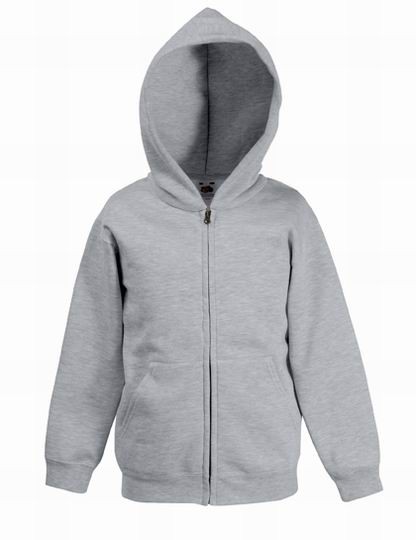 Dětská mikina Premium Hooded s kapucí a zipem F620350 Velikost: 5/6, Barva: 12 - tmavě šedý melír