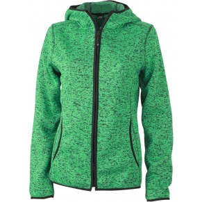 Dámská pletená fleecová mikina s kapucí JN 588 Velikost: L, Barva: 92 - apple green