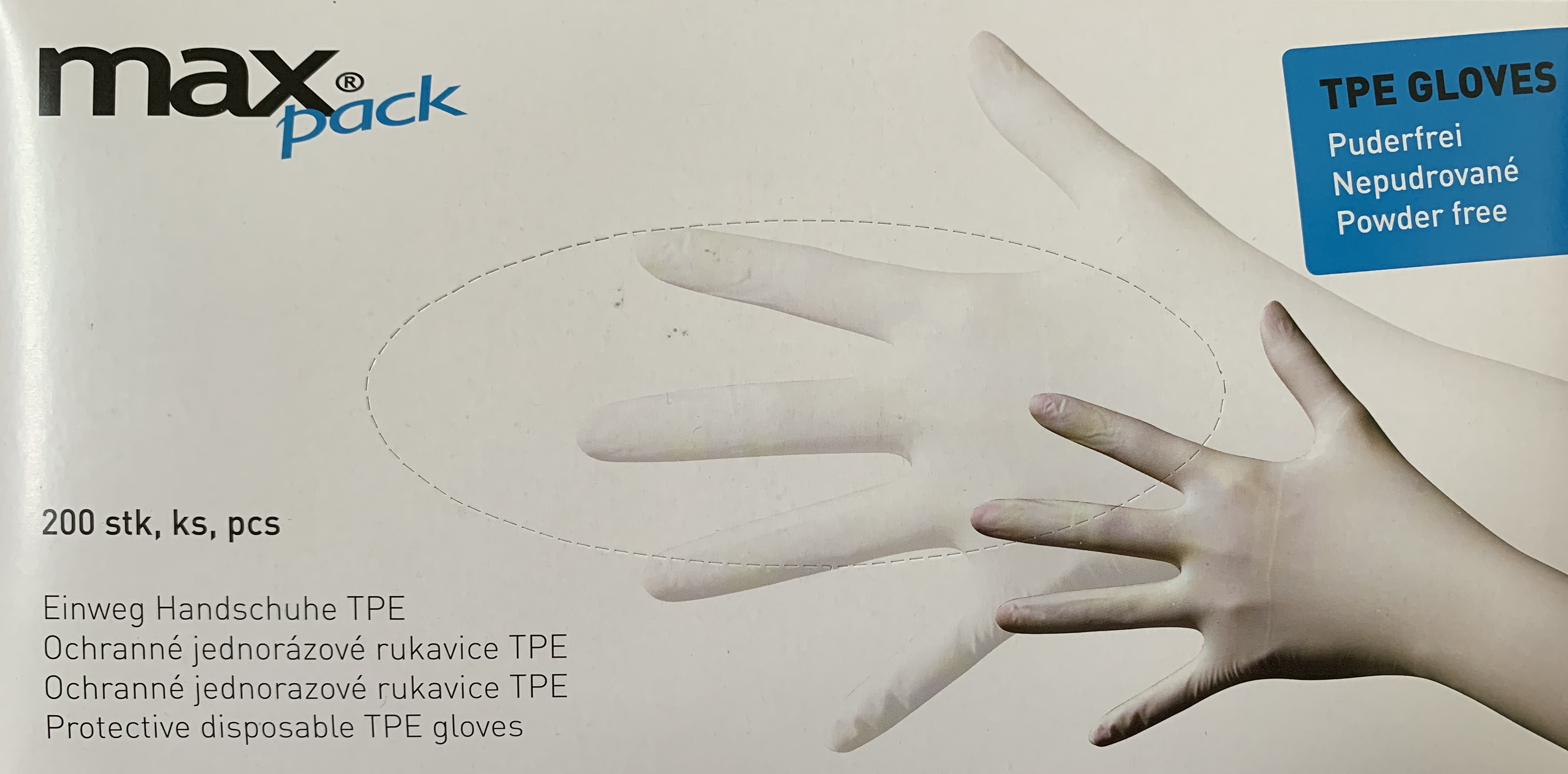 Jednorázové nepudrované TPE rukavice - maxi balení 200ks Velikost: S