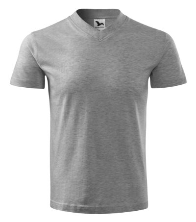 102 V-neck Tričko unisex Velikost: M, Varianta: tmavě šedý melír