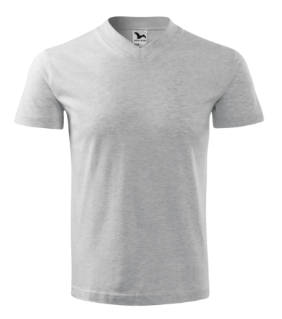 102 V-neck Tričko unisex Velikost: XL, Varianta: světle šedý melír