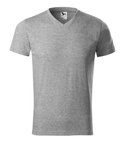 111 Heavy V-neck Tričko unisex Velikost: M, Varianta: tmavě šedý melír