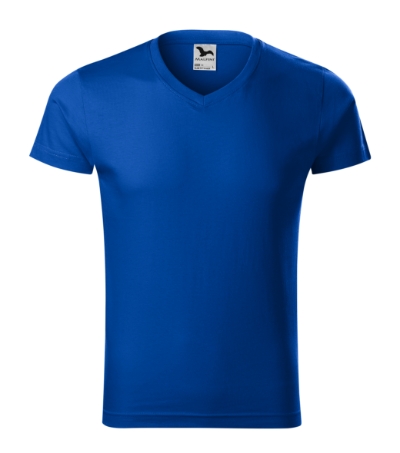 146 Slim Fit V-neck Tričko pánské Velikost: XL, Varianta: královská modrá
