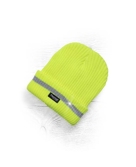 Zimní čepice pletená fleece ARDON®SPARK s reflex. pruhem hi-vis žlutá