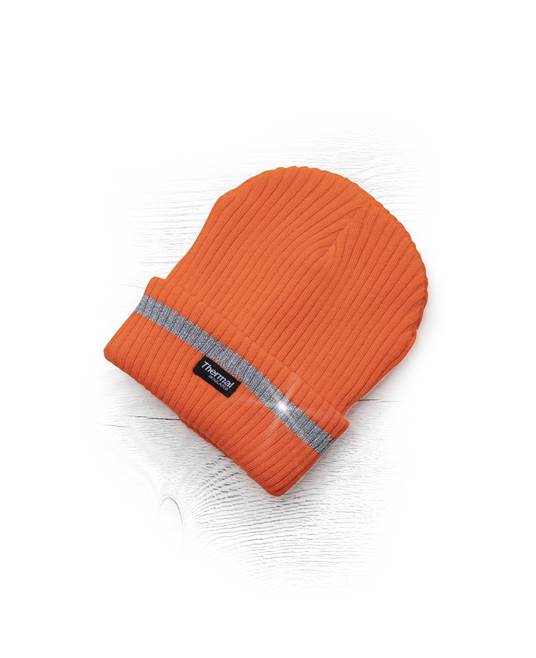 Zimní čepice pletená fleece ARDON®SPARK s reflex. pruhem hi-vis oranžová