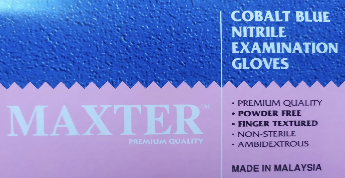Nitrilové rukavice MAXTER nepudrované 100ks modré Velikost: S