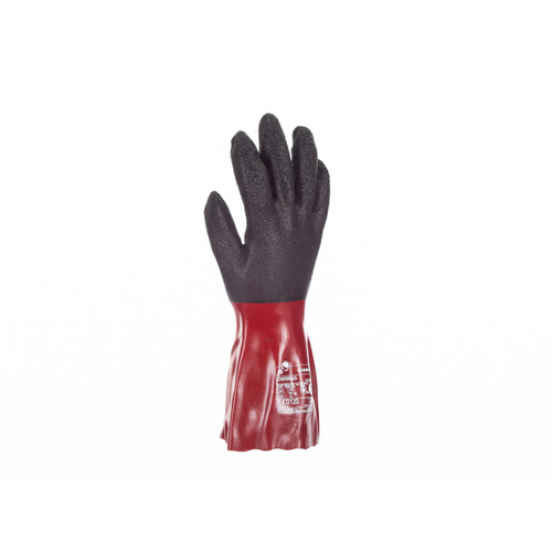 CHERRUG rukavice PVC nitril Velikost: 7, Barva: černá/červená