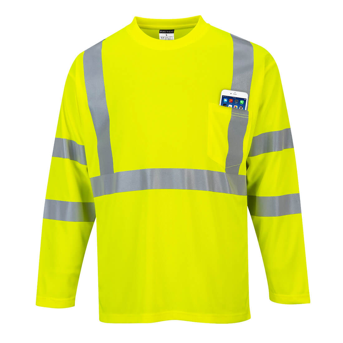 Hi-Vis Long Sleeve Pocket T-Shirt Velikost: L, Barva: yellow