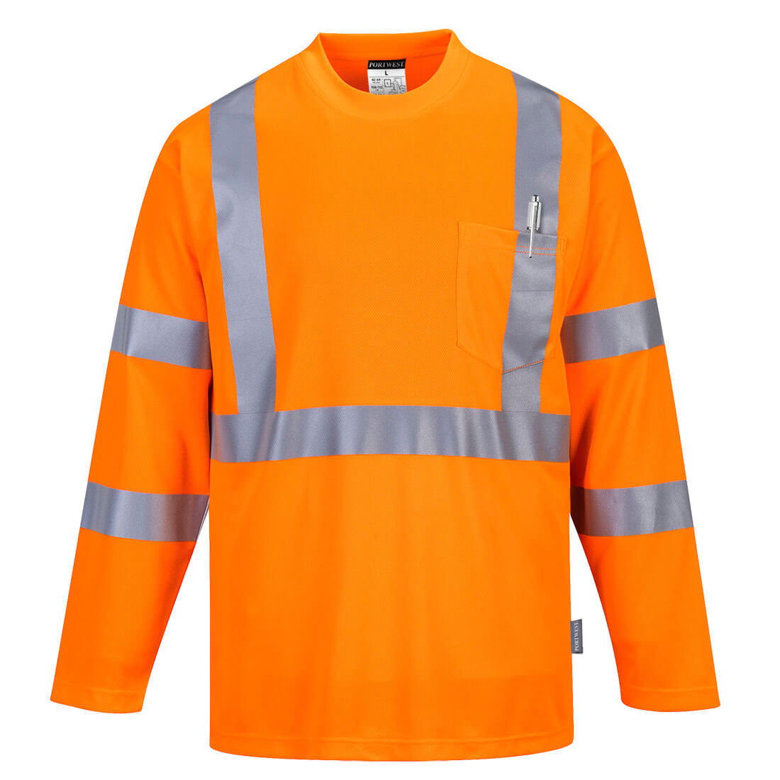 Hi-Vis Long Sleeve Pocket T-Shirt Velikost: 4XL, Barva: orange