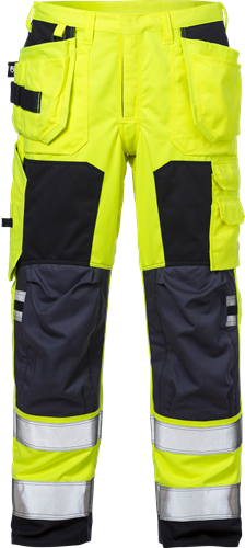 Nehořlavé výstražné řemeslnické kalhoty tř. 2 2075 ATHS Velikost: D100, Barva: Hi-Vis Yellow/Navy