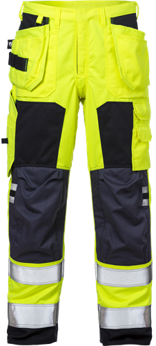 Nehořlavé výstražné dámské pracovní kalhoty tř. 2 2775 ATHS Velikost: 34, Barva: Hi-Vis Yellow/Navy