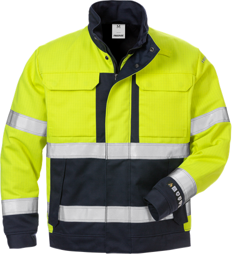 Výstražná zimní bunda s ochranou proti plamenům tř. 3 4588 FLAM Velikost: XS, Barva: Hi-Vis Yellow/Navy