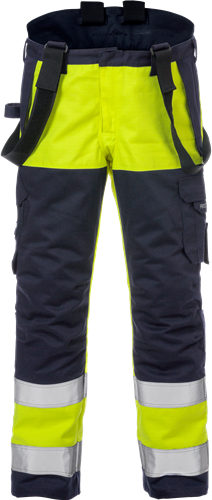 Výstražné zimní kalhoty s ochranou proti plamenům tř. 2 2588 FLAM Velikost: XS, Barva: Hi-Vis Yellow/Navy