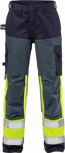 Výstražné dámské kalhoty flame tř. 1 2591 FLAM Velikost: 46, Barva: Hi-Vis Yellow/Navy