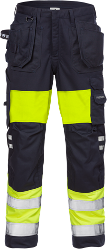 Výstražné dámské pracovní kalhoty Flamestat tř. 1 2777 ATHS Velikost: 40, Barva: Hi-Vis Yellow/Navy