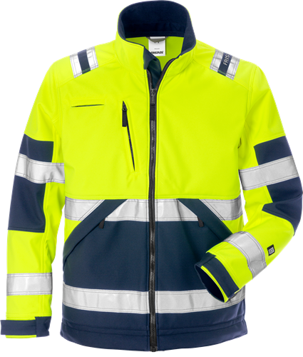 Výstražná softshellová bunda třída 2 4083 WYH Velikost: XS, Barva: Hi-Vis Yellow/Navy